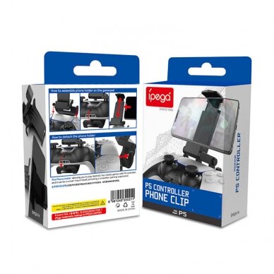 iPega PG-P5005 Mobilaus telefono stovas skirtas PS5 žaidimų pulteliui (juodos spalvos) 5